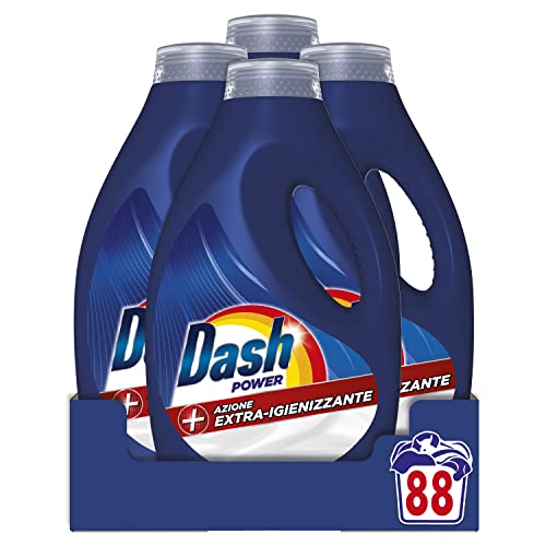 Dash + Azione Extra-igienizzante Detersivo Lavatrice Liquido 4.4L, 88 Lavaggi, Pulizia Profonda Contro Sporco E Batteri