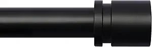 Curtain Rods for Windows 16 to 120 Inches Adjustable Length 1 Inch Diameter Window Curtain Rod with Aluminium Finials, Black