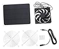 ISISI Solar Powered Ventilation Fan, Weatherproof Dual Exhaust for Chicken Coops, Greenhouses and Sheds, Portable Round Panel Fan, Pet House and Attic Cooling