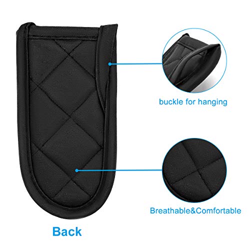 Evoio Hot Handle Holder, Cast Iron Skillet Handle Covers, Non-Slip Machine Washable Pot Holder Sleeves for Kitchen, BBQ and Baking (4-Pack Black) - Thumbnail 3