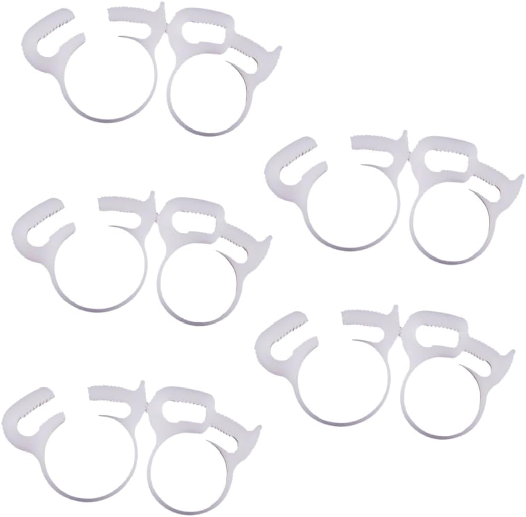 Veemoon 10Pcs Quick Release Hose Attachment Clamps Adjustable Sealant Clips for Hoses White Hose Adapter Clips for Secure Sealing