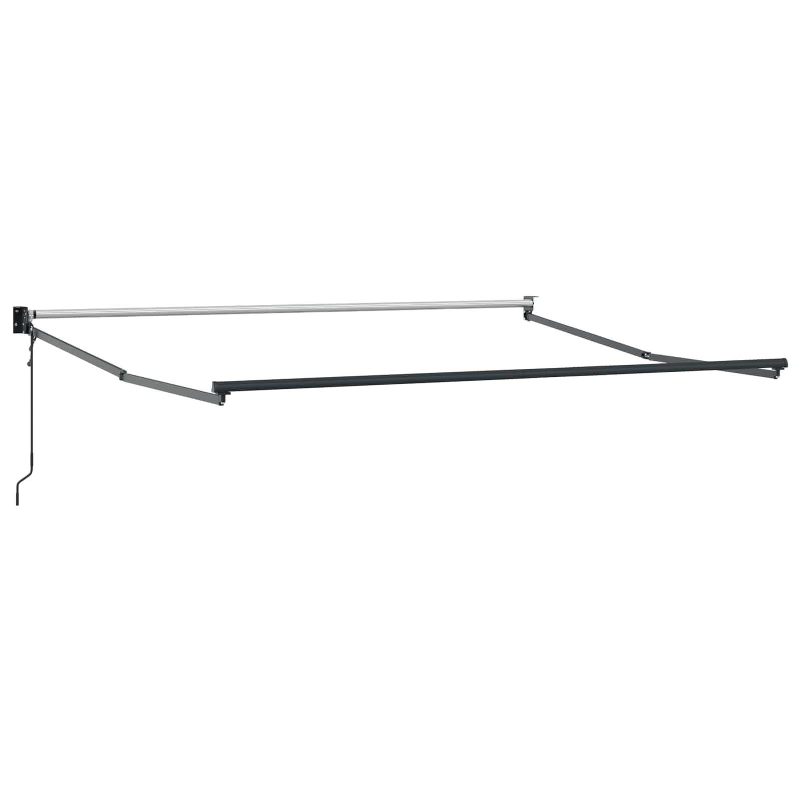 Wysuwana czarna markiza 300 x 250 cm, ochrona przed słońcem, do ogrodu, na taras, balkon, odporna na działanie warunków atmosferycznych, z korbą i montażem na ścianie, odporna na działanie