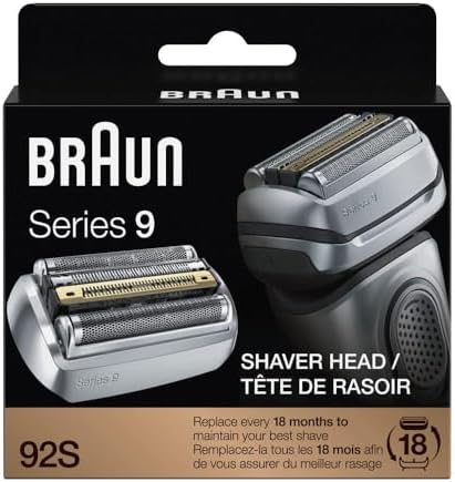 Braun Seria 9 92S kaseta zamienna głowicy golarki elektrycznej, kompatybilna ze wszystkimi golarkami elektrycznymi serii 9 9290 cc, 9291cc, 9370cc, 9293s, 9385cc, 9390cc, 9330s, 9296cc