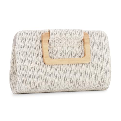 Jywmsc Stroh Clutch Taschen für Frauen Sommer Strand Tasche gewebt Abend Handtaschen Top Handle Umhängetasche für Urlaub