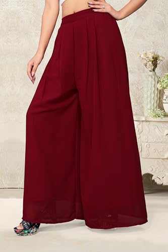 Image of Georgette Bonanza Soft Flared Palazzo (MID Waist)