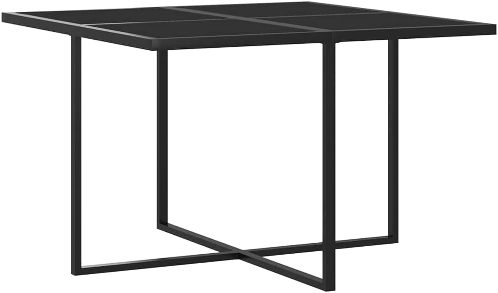 vidaXL Patio Dining Set 9 Piece, Patio Dining Table Set with Glass Tabletop, Rattan Chairs with Cushions, Outdoor Furniture Set, Modern, Poly Rattan Gray