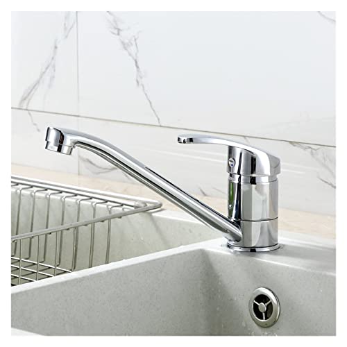 Robinet chrome brillant single handle au design épuré pour bassin de cuisine