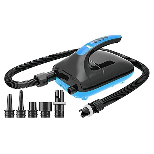 AGT SUP Pumpe: Elektrische Luftpumpe für SUP-Boards & Boote, 6 Aufsätze, 500 l/Min. (Elektrische SUP Pumpe)