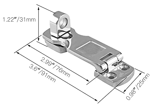 Bonsicoky Marine Grade 316 Acciaio Inox Porta Hasps, 7 Pollici Heavy Duty Gancio Di Sicurezza Girevole Con Lucchetto Girevole Occhio Di Montaggio - 3