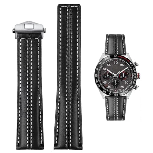 Correa de reloj de 22mm de cuero genuino para sustituir pulseras desgastadas de Tag Heuer