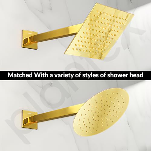 Image of Plantex 14-Inch Shower Arm for Overhead Shower /Stainless Steel Shower Pipe /Wall Mount Bathroom Fitting with -Inch Thread - Pack of 1 (PVD Gold)