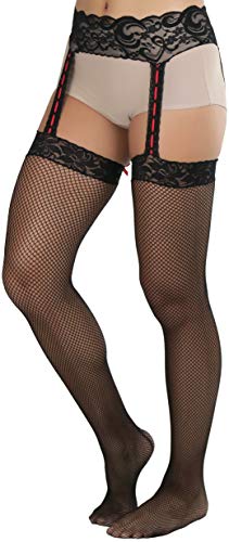 Image of ToBeInStyle Women's Attached Garter Belt Suspender Nylon Stocking Pantyhose