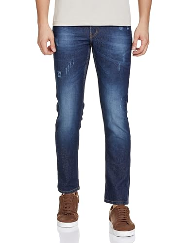 Image of The Indian Garage Co Men Slim Fit Solid Mid-Rise Stretchable Jeans