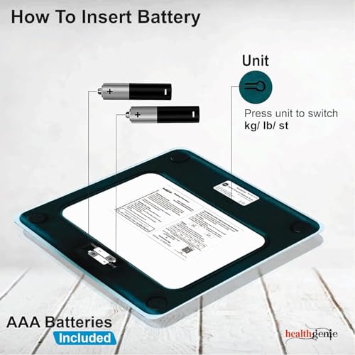 Image of Healthgenie Weight Machine for Body Weight With 3 Yrs Warranty & Thick Tempered Glass LCD Display Digital Weighing Machine (Silver) HD-221