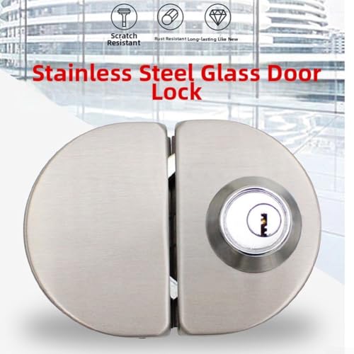 Verrou de porte en verre à double ouverture centrale en inox anti-effraction