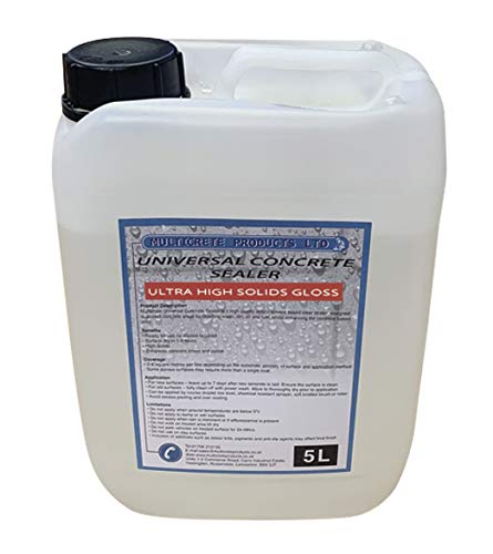 Universal Concrete Sealer - Ultra High Solids, Gloss Finish Concrete Seal Sealant (5 litres)