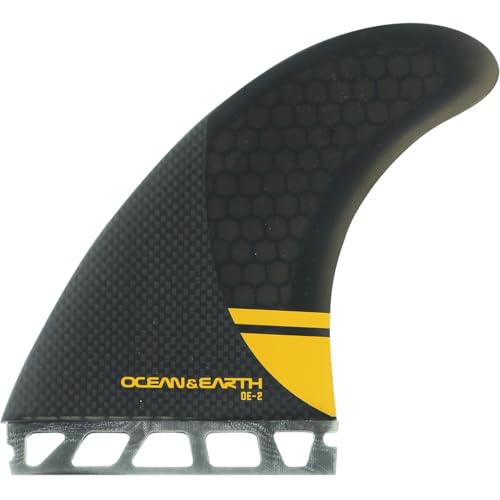 Ocean & Earth OE-2 Control Large Black/Orange Thruster Single Tab - Set of 3 Fins