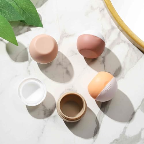 Image of Depoza 3Oz Travel Size Toiletries - Silicone Cream Jars for Travel Bottles, TSA Approved Jars with Leak-Proof Box - Accessories for Cosmetic, Face, Body & Hand Cream (Style 5)
