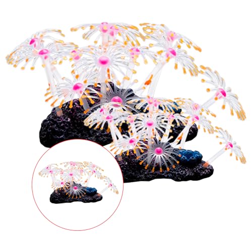 Décoration d'aquarium fluorescent corail coloré lot de 4 - 4