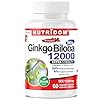Nutridom Ginkgo Biloba 12000 mg – Extra Strength 24% Flavonoid, 6% Terpene – Memory, Focus & Circulation Support – Non-GMO, Vegan, 120 Capsules (120 Day Supply)