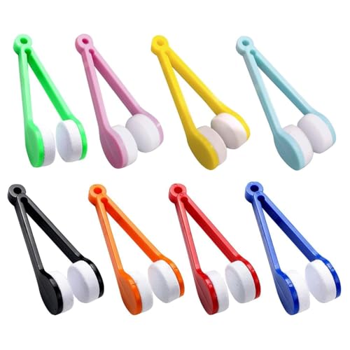 8 Stück Glasses Cleaner, Mini Tragbare Brillenreiniger, Mikrofaser Reinigungsbürste, Kompakter Brillenreinigungsstab, Praktische Reinigungshilfe, für Unterwegs, Accessoire für Seh und Sonnenbrille