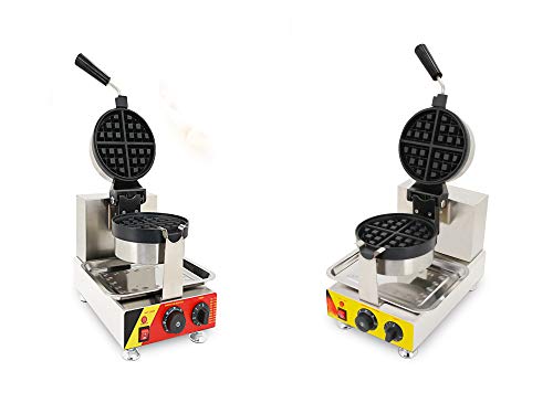 TECHTONGDA Commercial Rotated Belgian Waffle Maker Iron Machine with Rotatable Nonstick Electric Baker 110V 1.5KW