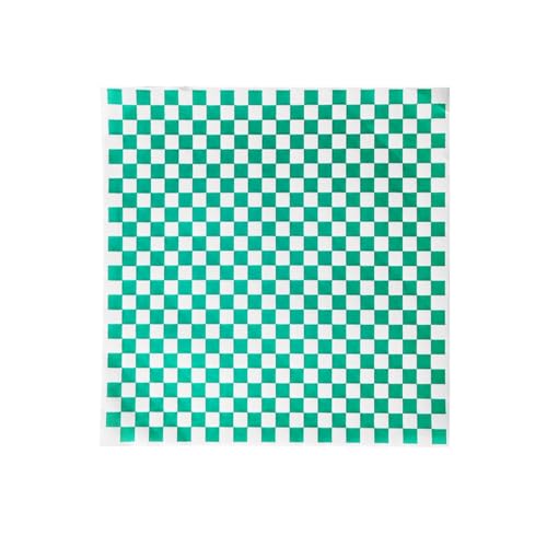 100 Sheets Green White Deli Paper - Grease Resistant, Burger Paper, Liner (11.5''X11.5'')
