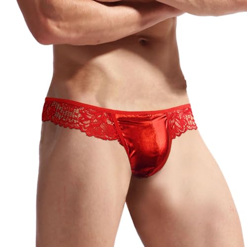 Freddy's Fantasy Men‘s Sissy Sexy Lace Panties Shiny Glossy Metallic Pouch Girly Underwear Brief Lingerie Jockstrap Thongs2