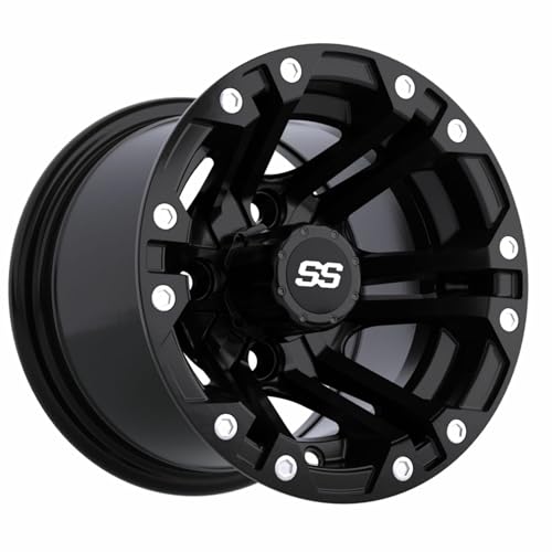 GTW Specter - 10 inch Aluminum Golf Cart Wheel 10x7 | Matte Black | 4 Bolt Pattern | 3:4 Offset | Universal