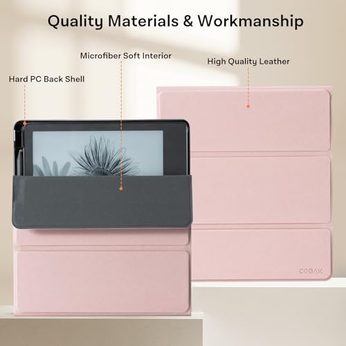 Image of CoBak Stand Case for Kindle Scribe - Premium Folio Leather Cover with Pen Holder, Auto Sleep /Wake - Compatible with 10.2 Inch Kindle Scribe (2022 /2024 Release)