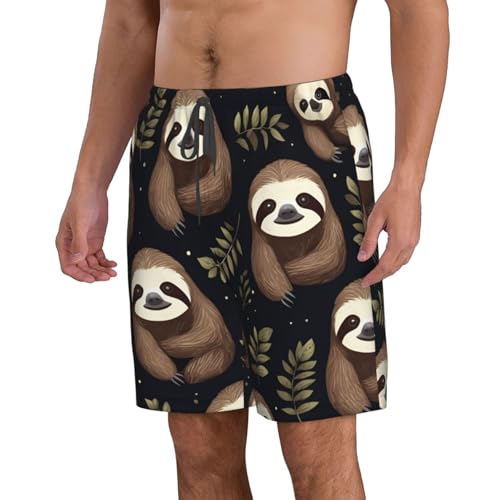 Naughty Sloth Baby Print Stylish Men Beach Shorts Lightweight Cozy Swim Trunks Summer Casual Outings Holiday2