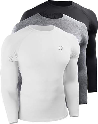 NELEUS Men's 3 Pack Athletic Compression Shirt Running Shirts
