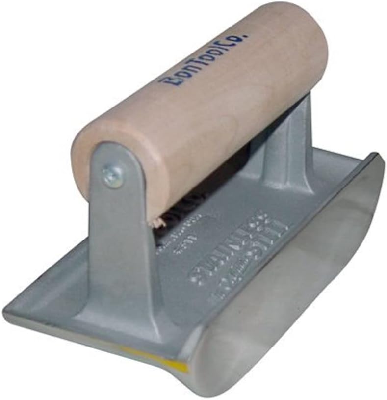 Bon 89-335 Cast Stainless Steel 6-Inch by 2-3/4-Inch Concrete Bullet Hand Edger, 3/4-Inch Bit Depth by 3/16-Inch Bit Width, Wood Handle