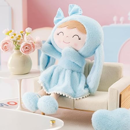 Image of RVA Cute Bunny Baby Doll Plush Toys Lovable and Huggable Gift for Birthdays & Occasions for Children, Kids, Baby Girl Cuddly Soft Plushies Adorable Stuffed Animals Plush Companions (Size 65 cm) (Blue)