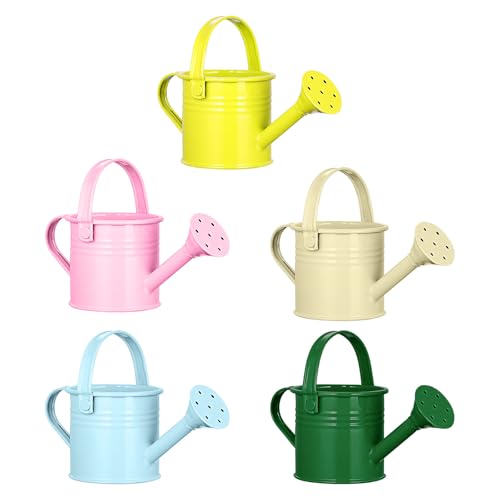 Veemoon 5 Regaderas Pequeñas de Metal para Niñas Y Niños, Plantas de Interior, Jardín, Manualidades, Inauguración de La Casa.