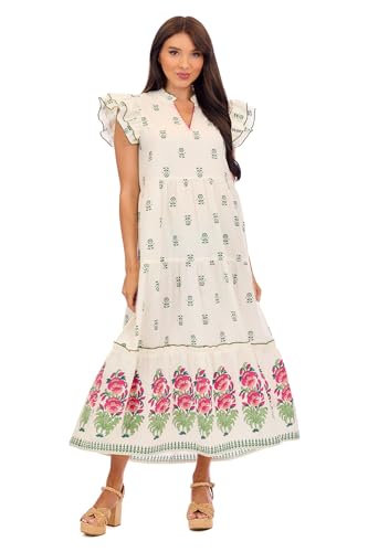 Mud Pie Women's Welton White Maxi Dress, Medium at Amazon Women's Clothing  store
