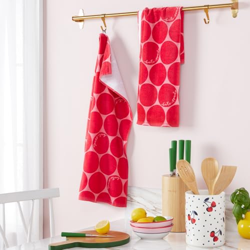 Torchons Kate Spade Joy Dot pour décorer une cuisine moderne rouge - 4