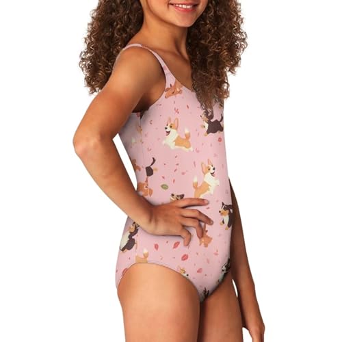 Image of One Piece Bathing Suit for Teen Girls Comfy Crewneck Backless Bathing Suit