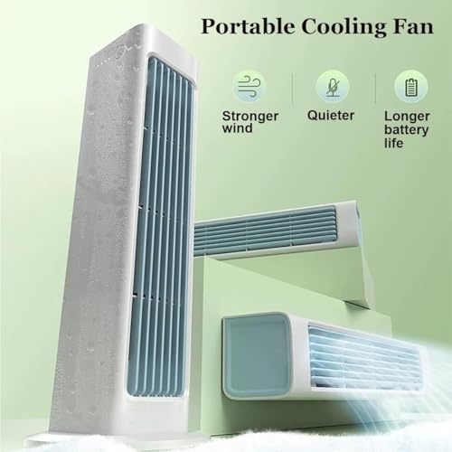 Ventola di raffreddamento portatile ricaricabile 4000 mAh batteria 60 ° Oscillat 3 velocità silenzioso ventilatore personale per casa, ufficio, viaggi e uso in auto, leggero e design