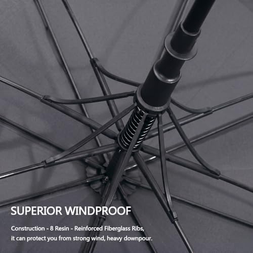 Image of GINOYA BROTEHRS Automatic Open & Close Umbrella with UV Protection - Large Windproof Stick & Compact Folding Travel Umbrella, Waterproof Heavy Duty Frame for Men & Women