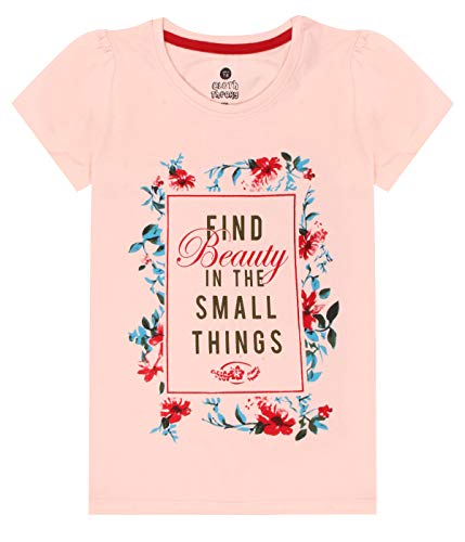 Image of Clotth Theory Girls Super Combed Cotton Regular Fit Round Neck Printed Short Sleeve Tshirt -Combo Pack of 5