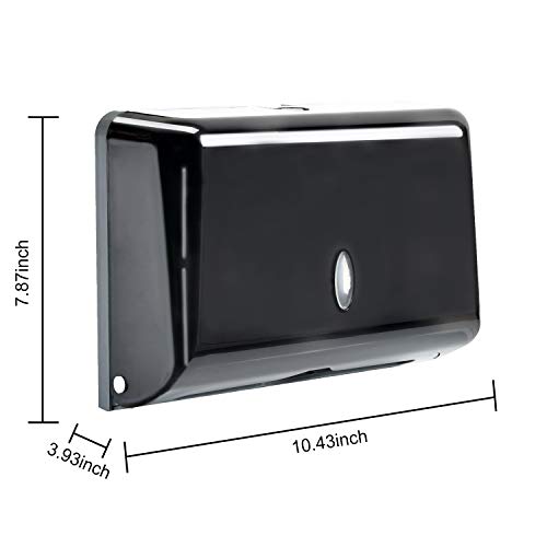 Paper Towel Dispensers, Wall Mount C-Fold/Multifold Paper Towel Dispenser Commercial Toilet Tissue Dispensers Paper Towel Holder for Bathroom, Kitchen(Black)