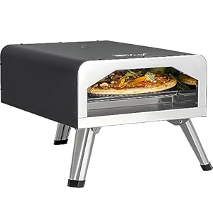 Deco Chef Electric Pizza Oven, 12-Inch Ceramic Stone and Grill, 1800W, Bakes up to 750 Degrees for Countertop Artisan Style Pizza, 13″ Double Wall Stainless Steel, Indoor & Portable Outdoor Pizza Oven