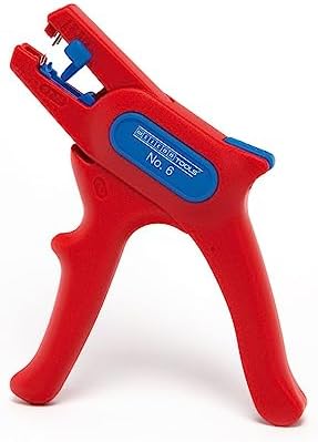 WEICON No. 6 - Automatic Wire Stripper | Approval up to 1000 Volt | VDE-tested | Stripper | Stripping tool | Stripping tool for round cables 24-10 AWG (0.2-6 mm²) | red | 100% Made in Germany
