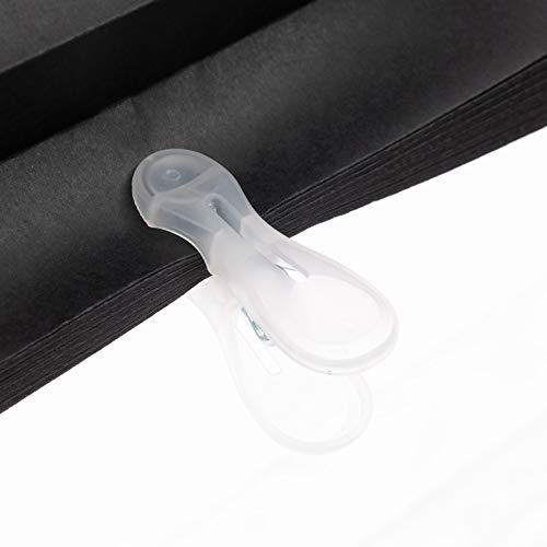 Changshade 6 Pack Temporary Window Blinds, Cut to Size Pleated Paper Shades for Indoor Windows, Stick On Self Adhesive Window Shades with 12 Clips, No Drill and Easy to Install, 36" W x 72" H, Black