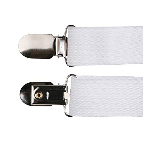 Yontree 12 Stück Bettlakenspanner Elastische Betttuchspanner Verstellbare Spannbettlakenhalter Weiß Lakenspanner mit Metallclips für Bettlaken, Matratze, Bügelbrett oder Sofa - Image 3