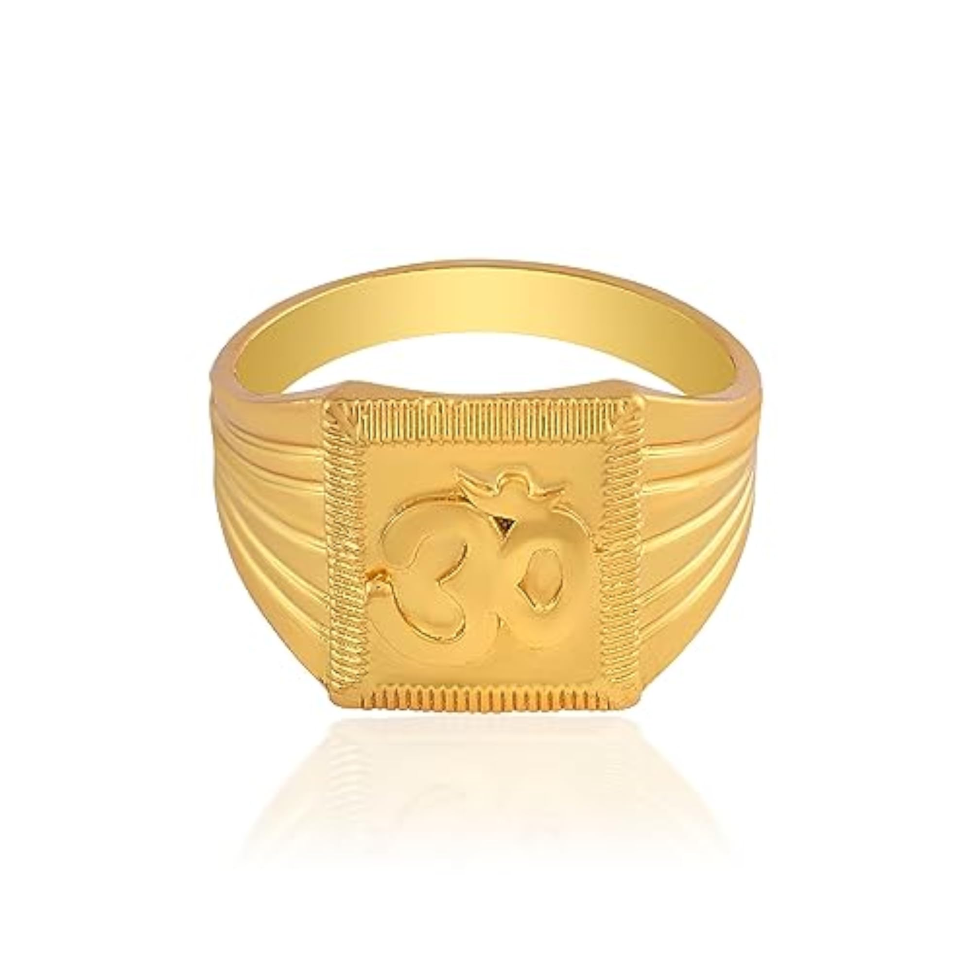 Men's Brass Goldplated OM Spiritual Finger Ring