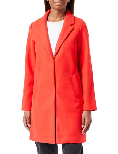 Vero Moda Vmpop Coat Noos Abrigo, Tomato, M para Mujer