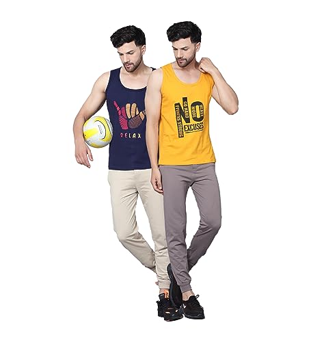 Image of Designer Men Vest Versatile Cotton Sando /Baniyan /Ganji for Boys - Perfect for Gym Workouts, Vacations, and Beaches
