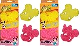 Scrub Daddy Disney Mickey Mouse & Minnie Mouse Pack Doble de esponjas para Fregar, Esponjas para Limpiar y Fregar, Estropajos de Cocina Que no Rayan con FlexTexture, Estropajo para Fregar Platos